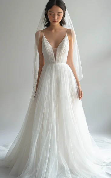 Gothic Black Spaghetti Straps Tulle Prom Dress,Charming Evening Dress Y1766 main image 1