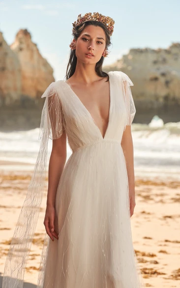 sachin and babi light blue dress Beach Wedding Dress Styles – Grace Loves Lace US main image 1